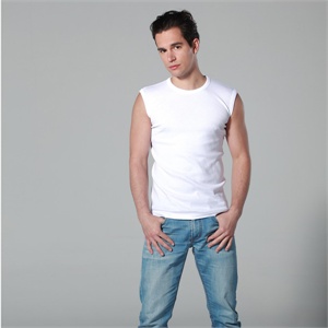 【当当自营】俞兆林 男士窄肩细针罗纹背心 0034