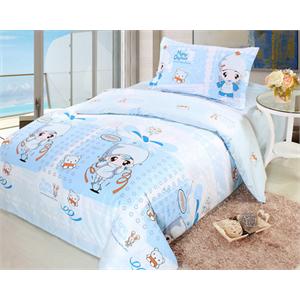 普拉达 全棉高密斜纹印花单人床单三件套 天使