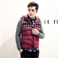 卡哲思 <em>2015</em>秋冬<em>新款棉马甲男</em> 可脱卸帽时尚修