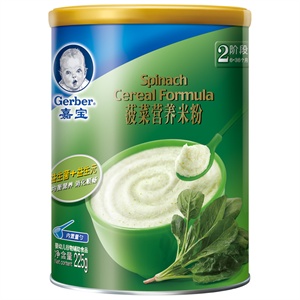 嘉宝 菠菜配方营养米粉 225g（6个月以上）