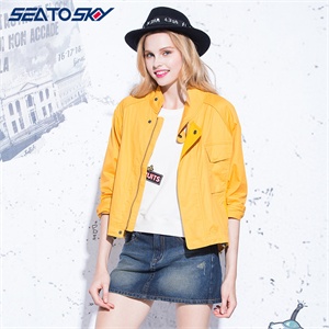 SEATOSKY<em>15年秋款</em>亮色韩版时尚短款<em>女外套</em>