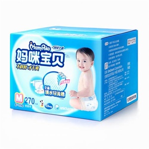 妈咪宝贝网络箱装瞬吸干爽纸尿裤M男270片