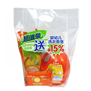 POKO婴幼儿植物洗衣液超值装(洗衣液1000ml+补充装1000ml+送洗衣香皂140g)