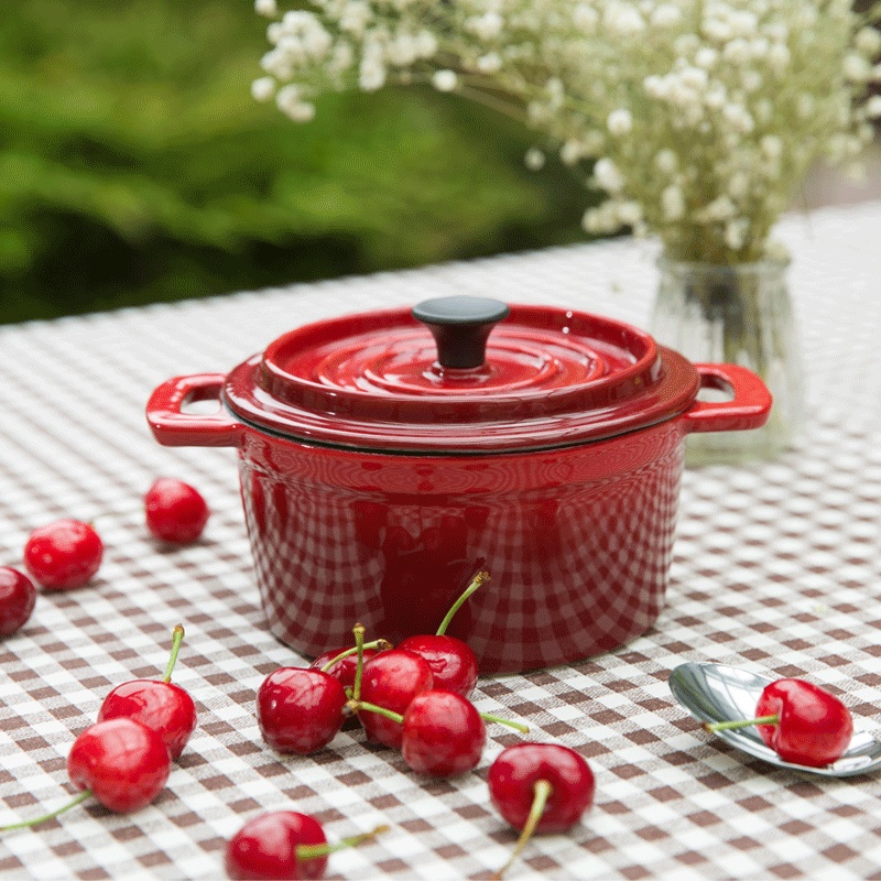 【gourmet kitchen 马德里精巧迷你铸铁锅红色