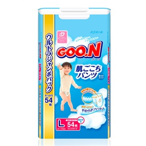 GOO.N 大王 柔软舒适拉拉裤（大包）男用 L（9kg--14kg）54片-日本同步