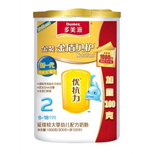多美滋 金装金盾贝护延续较大婴幼儿配方奶粉900g+100g(售完为止)