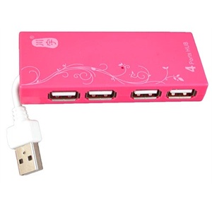 【当当自营】 kawau 川宇 4口USB HUB H208 粉色