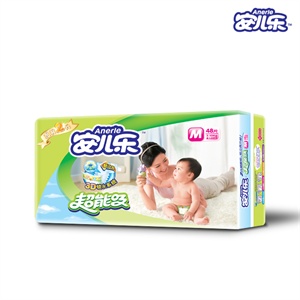 安儿乐 超能吸(棉柔干爽)婴儿纸尿裤大包装中号M 48片/包
