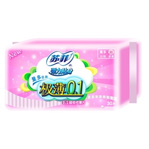 苏菲 弹力贴身极薄0.1日用洁翼型 30P