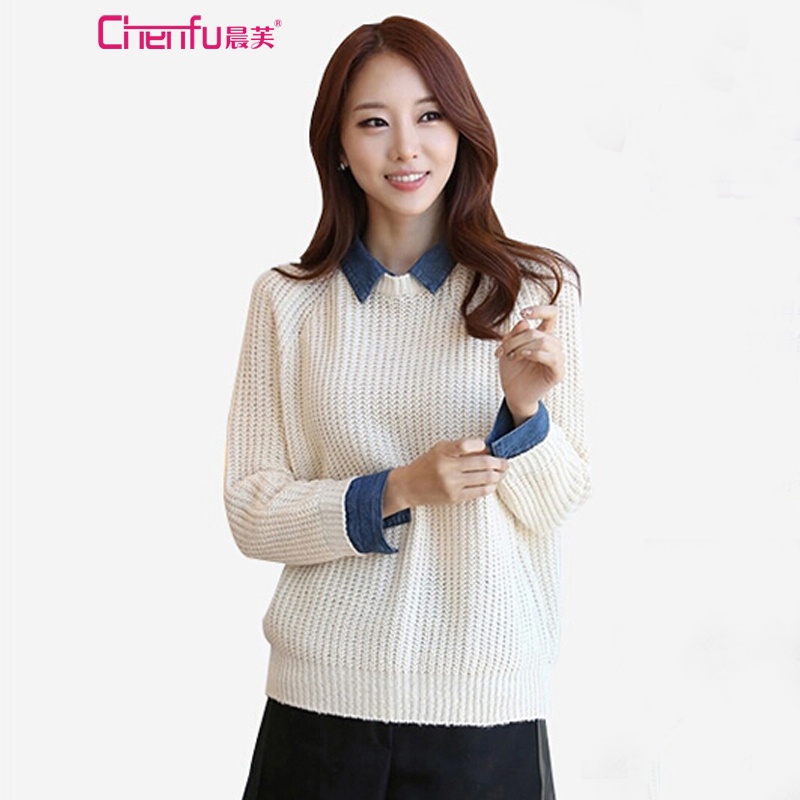 芙2014新款韩版585长袖秋冬套头宽松<em>女毛衣</em> 