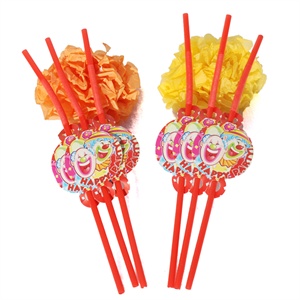生日用品/生日聚会用品/生日派对用品/礼品/魔术小丑吸管6个/包
