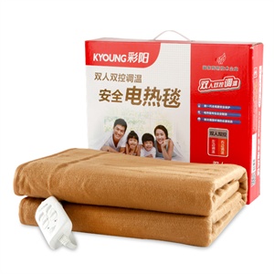 【当当自营】彩阳 电热毯 6266 全线路安全保护双人双控（左右）调温型双人驼色