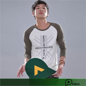 【当当自营】pargo/佩戈莱卡个性韩潮流时尚男式插肩长袖T恤 3007