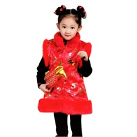 2015新年装 儿童<em>女童唐装</em>童装<em>马甲</em>节日服装品