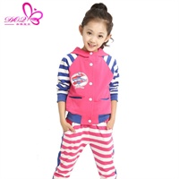 <em>女童</em>秋装套装 2014新款韩版儿童<em>棒球服</em>两件套