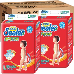 嘘嘘乐 透气干爽特大包L 52片+12片 4包/箱