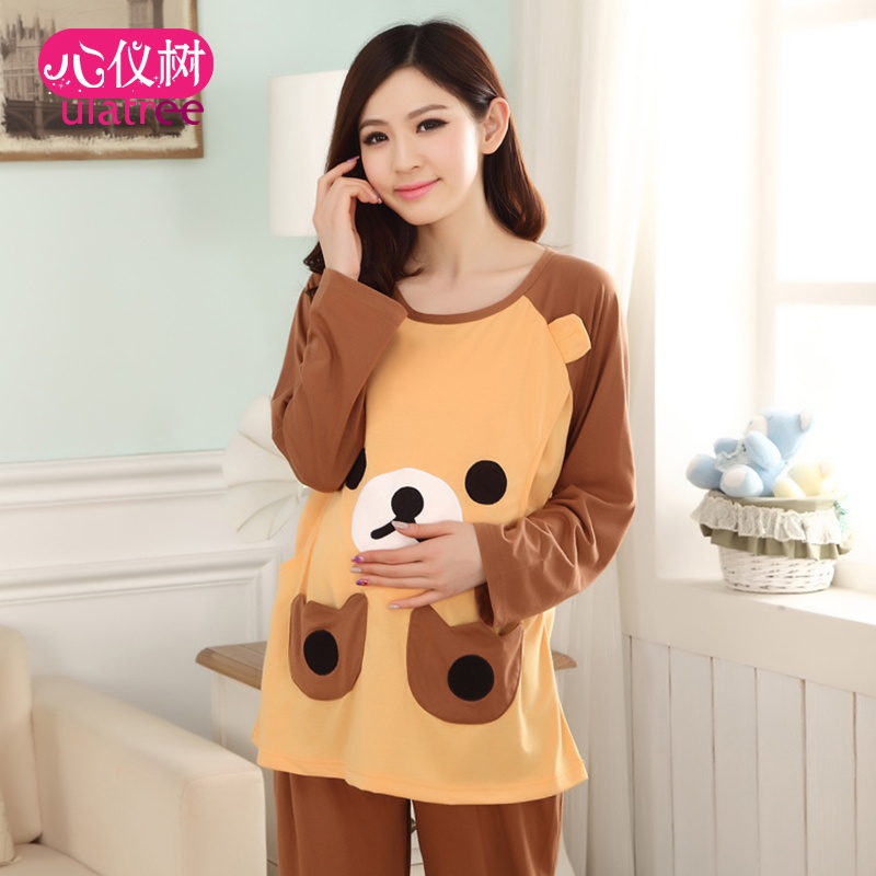 【心仪树 夏季女士<em>产后坐月子</em>孕妇<em>睡衣</em>喂奶卡
