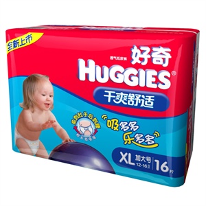 好奇 干爽舒适纸尿裤加大号XL16*6包/箱