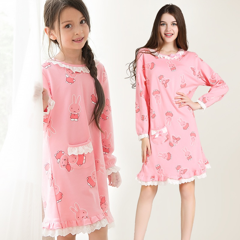 【亲子装长短袖宝宝<em>夏季睡衣</em>家居服<em>睡裙</em> <em>长袖</em>