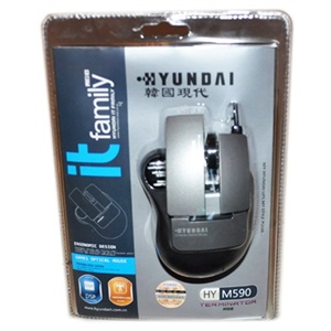 【当当自营】Hyundai现代HY-M590鼠标金属灰色
