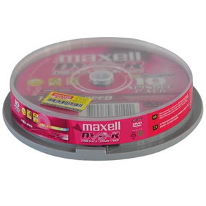 【当当销售配送】MAXELL麦克赛尔 DVD-R 16X 4.7GB 台湾产 可打印 10片桶装 刻录盘