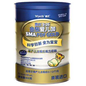 惠氏 金装爱儿加-早产儿0-12个月 400G/听