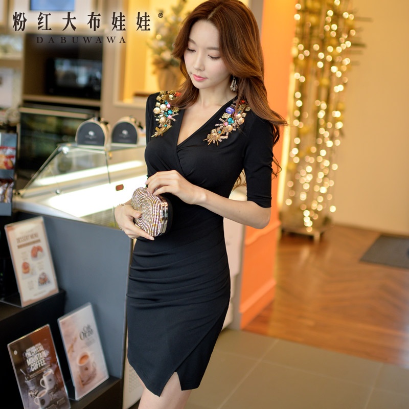 【显瘦连衣裙 粉红大<em>布</em>娃娃2015夏季新款<em>女装</em>