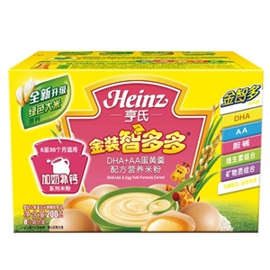 亨氏 金装智多多DHA＋AA蛋黄羹配方营养米粉2段 200G/盒