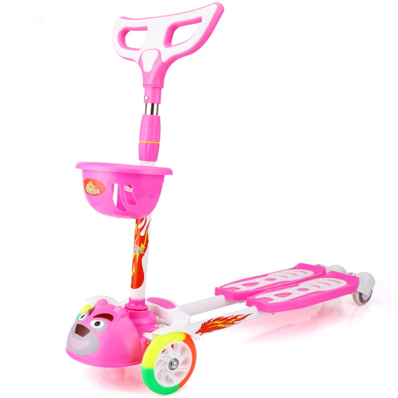 【音乐灯光蛙式滑板车 三轮 儿童四轮踏板车图