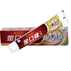 云南白药 金口健口清新纯青普洱牙膏130g