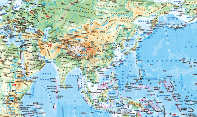 《国家版图系列地图﹒世界地形(竖版1全)1:42