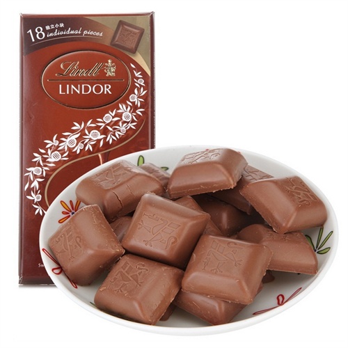 瑞士进口lindt瑞士莲软心小块装榛仁牛奶巧克力100g-食品-手机当当网