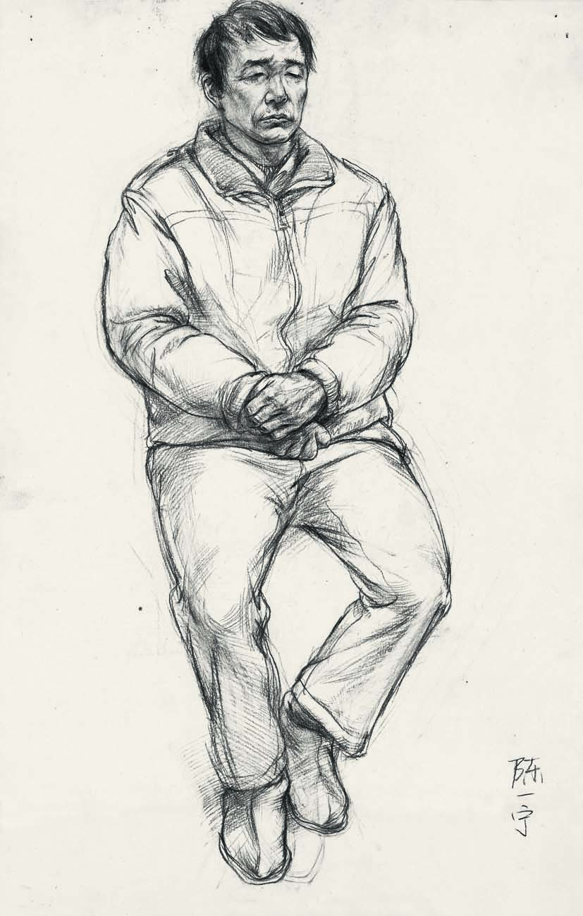 线性素描教学现场全身速写